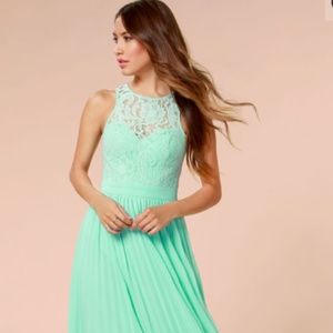 LULUS x Bariano Mint Green Lace Maxi Dress